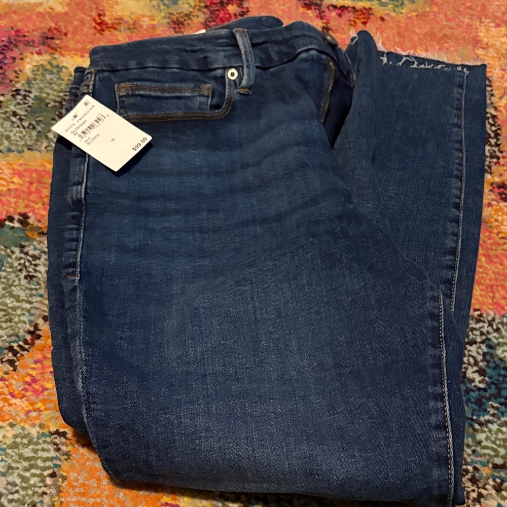 Good American Deep Blue Cropped Good Legs Jeans
